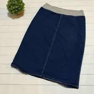 Stylish Denim Pencil Skirt - Blue and Gray